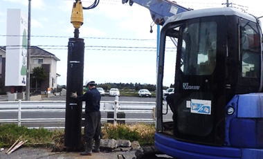 ポール看板基礎工事(FL工法)